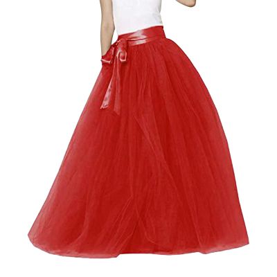 Womens Tutu Skirt Long Ballet Tutu Tulle Princess Elastic Dance Skirts Trendy Adult Costume Bottoms for Halloween Cosplay