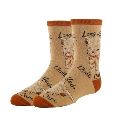 ooohyeah Kids Funny Saying Novelty Crazy Crew Socks, Silly Dress Socks for Boys & Girls, Hair Don't Care