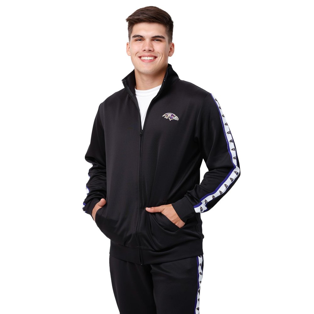 FOCO Baltimore Ravens NFL Mens Stripe Logo Track Jacket - XXL