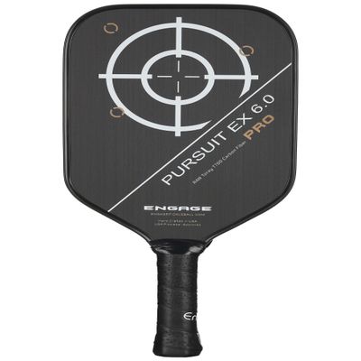 Engage Pursuit Pro EX 6.0 Pickleball Paddle Widebody Shape, Raw Carbon Fiber Face, 16mm Control Pro Black Core, Vortex Barrier Edge Technology Limits Vibration Standard Weight