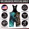 4 Time All American Sublimated Wrestling Singlet  Stitched & Durable Mens Singlet  Singlet for Wrestling, MMA & Powerlifting Wrestling Singlet Youth Boys (4 Horsemen, XXS/YL 51-70 lbs.) view 4