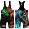 4 Time All American Sublimated Wrestling Singlet  Stitched & Durable Mens Singlet  Singlet for Wrestling, MMA & Powerlifting Wrestling Singlet Youth Boys (4 Horsemen, XXL 221-250 lbs.) view 1