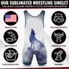 4 Time All American Firefighter wrestling singlet Size 2XS (XXL 221-250 lbs., Wolf) view 4