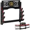 Logest Wall Mount Sword Holder - 4 Tier Options Available - Crafted Using Wood Katana Holder - Furnished in Black With a Gold Lions Head - Desirable Sword Display Gift - Sword Holder Wall (4-Tier) view 1