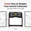 Logest Wall Mount Sword Holder - 4 Tier Options Available - Crafted Using Wood Katana Holder - Furnished in Black With a Gold Lions Head - Desirable Sword Display Gift - Sword Holder Wall (4-Tier) view 2