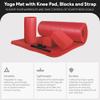 BalanceFrom 71x24 Inches Yoga Mat with Knee Pad and Optional Blocks  Extra 1-Inch Thick Non-Slip Foam with Anti-Tear Surface and Carrying Strap for Home, Studio, or Gym Workouts view 2