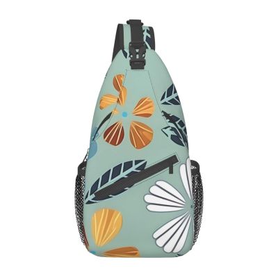 Light Coloured Floral Backpacks, Men'S And Women'S Chest Bags, Crossbody Bags, Hiking Fashion Shoulder Bags Outdoor Sports