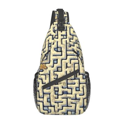 Labyrinth Treasure Map Backpacks, Men'S And Women'S Chest Bags, Crossbody Bags, Hiking Fashion Shoulder Bags Outdoor Sports