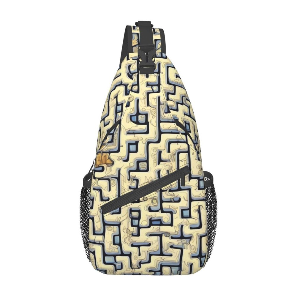 Labyrinth Treasure Map Backpacks, Men'S And Women'S Chest Bags, Crossbody Bags, Hiking Fashion Shoulder Bags Outdoor Sports