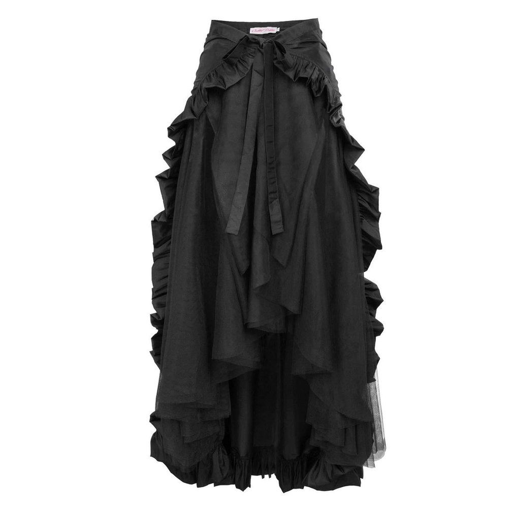 Uillui Womens Renaissance Steampunk Pirate Skirts Gothic Victorian Ruffles Skirt Halloween Cosplay Costumes Medieval Skirt