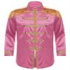 HULIJA Men Sergeant Pepper Costume 60s Satin Cardigan Coat Medieval Hippy Halloween Fancy Dress Up Hot Pink X-Large view 3