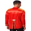 HULIJA Men Sergeant Pepper Costume 60s Satin Cardigan Coat Medieval Hippy Halloween Fancy Dress Up Red X-Large view 3