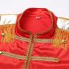 HULIJA Men Sergeant Pepper Costume 60s Satin Cardigan Coat Medieval Hippy Halloween Fancy Dress Up Red X-Large view 4