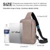 Sling Bag Crossbody Bag Men with USB Charging Port Small Messenger Bag Cross Body Shoulder Bag Sling Backpack Women with Adjustable Shoulder Strap (Oxford Cloth, Brown) view 4