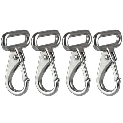 ihreesy 4 Pieces Stainless Steel Carabiner Hook,Spring Clip Carabiner Hook Universal Carabiner Clip Spring-Snap Hook for Lanyard Buckle Backpack