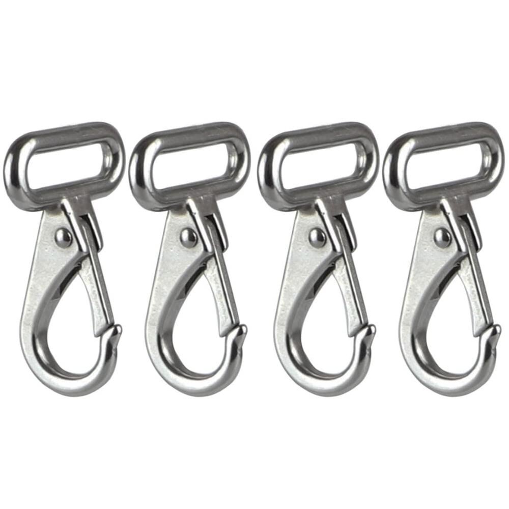 ihreesy 4 Pieces Stainless Steel Carabiner Hook,Spring Clip Carabiner Hook Universal Carabiner Clip Spring-Snap Hook for Lanyard Buckle Backpack
