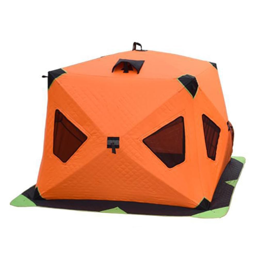 ASSYA Insulated Ice Fishing Tent Winter Fishing Tent Ice Fishing Camping Thickened Material, Cold and Warm, Windproof and Snowproof,Orange,B