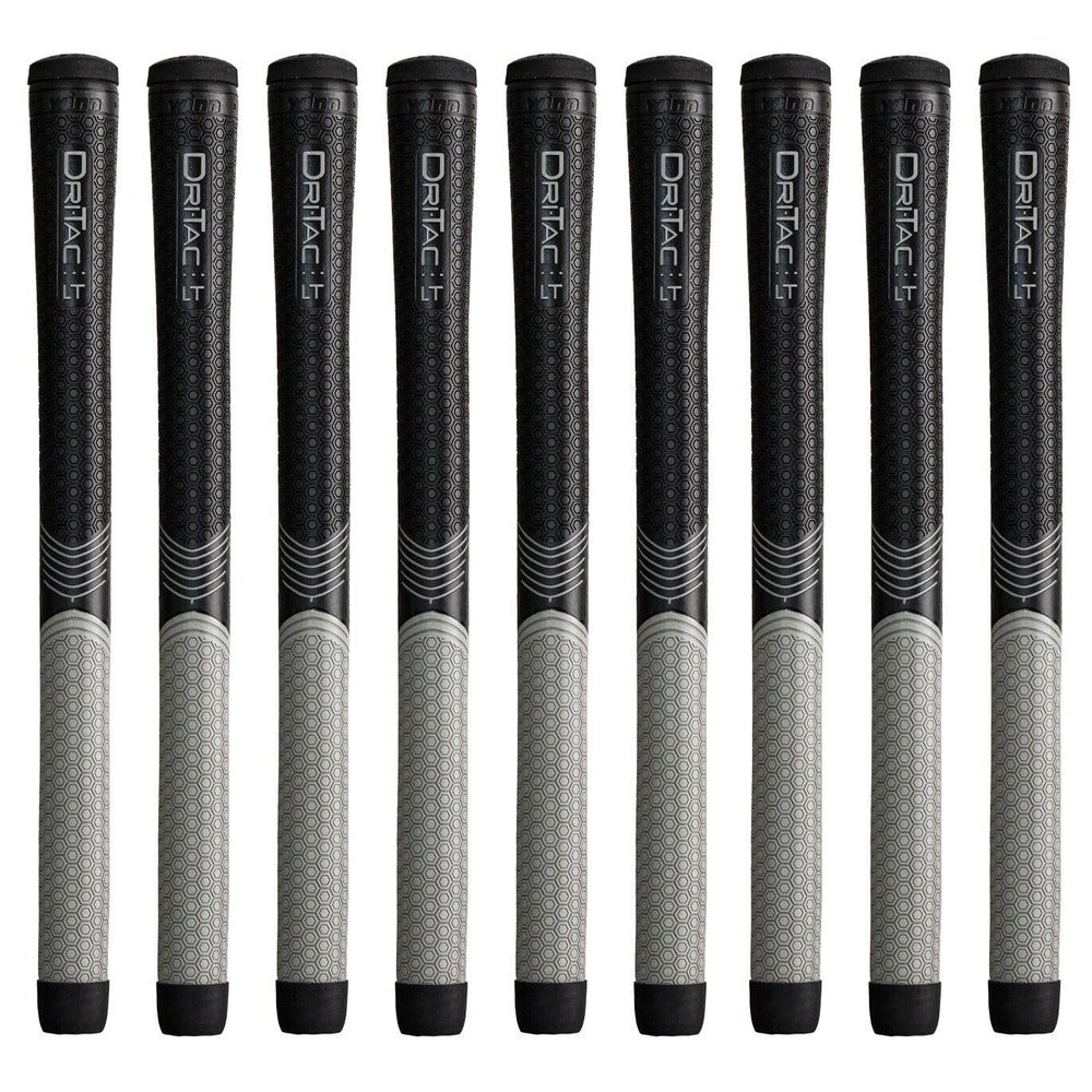 Dri-Tac LT - LITE series. Set of 9 - Golf Grip Standard, Midsize, Oversize. Polymer technology golf grips. Less tapered profile (Standard)