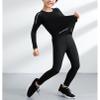 Fldy Youth Boy Base Layer Long Sleeve Compression Shirts and Leggings Pants Thermal Underwear Set Running Pants Tights Black 5-6 Years view 3