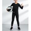 Fldy Youth Boy Base Layer Long Sleeve Compression Shirts and Leggings Pants Thermal Underwear Set Running Pants Tights Black 5-6 Years view 4
