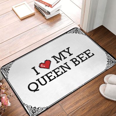 Abipuir Funny Patio Decor I Love My Queen Bee Doormat Home Bar Accessories Fall Outside Door Mats (Color : Colour, Size : 65X90CM)