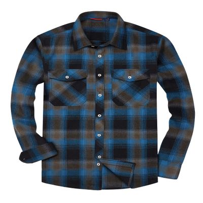 Alimens & Gentle Men's Button Down Regular Fit Long Sleeve Plaid Flannel Casual Shirts