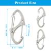 Coufce 20 Pieces 1.6 Inch S Spring Snap Hook, Silver Keychain Hook Metal Carabiner Clip, Double Snap Hook for Camping Fishing Hiking Outdoor Sports view 2