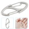 Coufce 20 Pieces 1.6 Inch S Spring Snap Hook, Silver Keychain Hook Metal Carabiner Clip, Double Snap Hook for Camping Fishing Hiking Outdoor Sports view 3