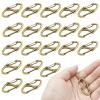 Coufce 20 Pieces 1.6 Inch S Spring Snap Hook, Brass Keychain Hook Metal Carabiner Clip, Double Snap Hook for Camping Fishing Hiking Outdoor Sports view 1