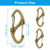Coufce 20 Pieces 1.6 Inch S Spring Snap Hook, Brass Keychain Hook Metal Carabiner Clip, Double Snap Hook for Camping Fishing Hiking Outdoor Sports view 2