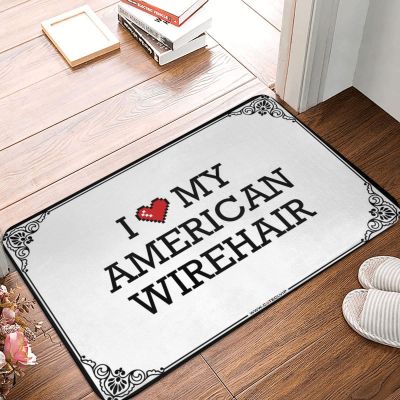 Abipuir Entry Mats Outdoor Home I Love My American Wirehair Doormat Large Outdoor Mats for Front Door Bathroom Stuff (Color : Colour, Size : 40X60CM)