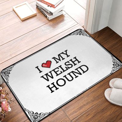 Abipuir Welcome Mats Outdoor Funny I Love My Welsh Hound Doormat Bedroom Stuff Bedroom Stuff (Color : Colour, Size : 40X60CM)