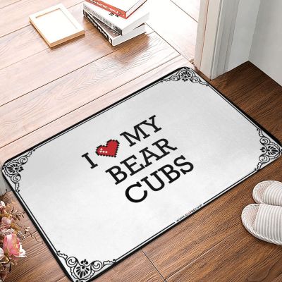Abipuir Entry Mats Outdoor Home I Love My Bear Cubs Doormat Large Outdoor Mats for Front Door Bathroom Stuff (Color : Colour, Size : 50X80CM)