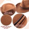 Chuarry 4 Pcs Women Men Felt Western Cowboy Hats Wide Brim Cowgirl Hats Panama Hat for Adults Costume Outdoor (Black, Camel, Khaki, Coffee) view 4