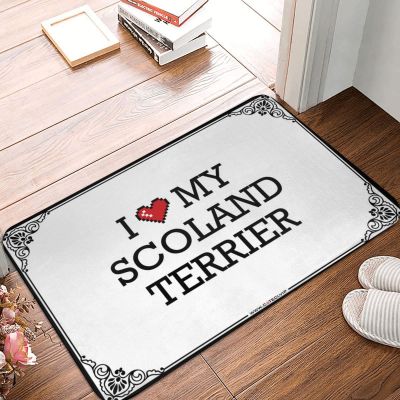 Abipuir Entrance Mat Outdoor I Love My Scoland Terrier Doormat Funny Entry Doormat Decor for Man Cave (Color : Colour, Size : 50X80CM)