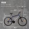 Omelaza 26-inch Mountain Bike, High-Aluminum/Carbon Steel Frame, 7-Speed Dual Disc Brake Mountain Bike with Lock-Out Suspension Fork for Men and Women,Purple view 2