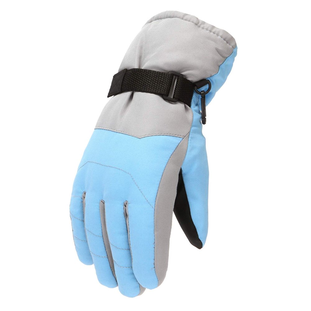 Kids Boys Winter Mittens Gloves Windproof Outdoor Sports Snow Skiing Gloves Toddler Girls Snow Mittens (Light Blue, L)