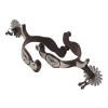 Miskall Cowboy Horse Spurs, 2 PCS Carbon Steel Horse Training Outdoor Garden Retro Spurs Saddlery Equipment with Cow Icon, Saddlery Spur view 2