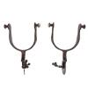 Miskall Cowboy Horse Spurs, 2 PCS Carbon Steel Horse Training Outdoor Garden Retro Spurs Saddlery Equipment with Cow Icon, Saddlery Spur view 3