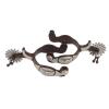 Miskall Cowboy Horse Spurs, 2 PCS Carbon Steel Horse Training Outdoor Garden Retro Spurs Saddlery Equipment with Cow Icon, Saddlery Spur view 4