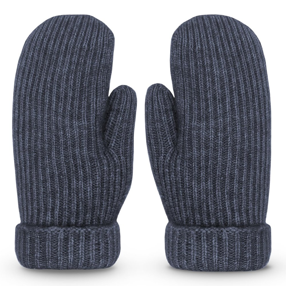 Whiteleopard Men's Winter Gloves Warm Lining Elastic Cuff - Knit Stretchy Cold Weather Warm Knit Thick Gloves Mittens. (Navy, Medium)