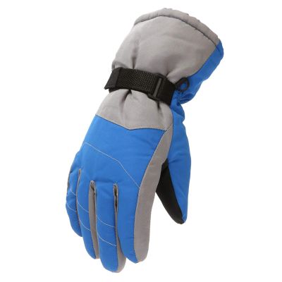 Kids Boys Winter Mittens Gloves Windproof Outdoor Sports Snow Skiing Gloves Toddler Girls Snow Mittens (Blue, L)