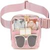 Clear Belt Bag Fanny Pack Stadium Approved for Women Men with Adjustable Strap Clear Crossbody Bag Waist Bag for Concerts Sports Travelling Hiking Running(pink) view 1