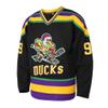 EETUG Mighty Ducks Jersey #96 Charlie Conway #99 Adam Banks #33 Greg Goldberg #66 Gordon Bombay Movie Hockey Jersey White Green (99 Black,Small) view 3