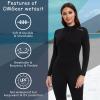 OMGear Diving Wetsuit for Women 3mm Neoprene Wetsuit Female Fullsuit Long Sleeve Snorkel Suit Scuba Dive Suits Swimwear(Womenblack16,L) view 3