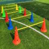 HDYZJQ Agility Training Hurdle Cone Set, Flexible Slalom Poles for Athletes Agility Drills and Fun Competitions, Soccer Agility Training, 10 Cones and 5 Poles(30cm Round Base,1.5m(5ft)) view 2