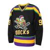 EETUG Mighty Ducks Jersey #96 Charlie Conway #99 Adam Banks #33 Greg Goldberg #66 Gordon Bombay Movie Hockey Jersey White Green (99 Black,Large) view 3