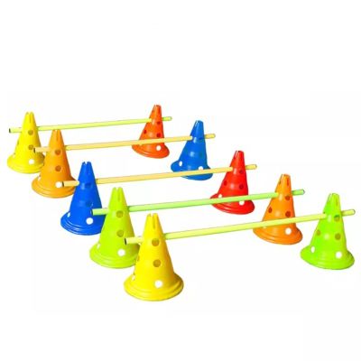 HDYZJQ Agility Hurdle Cone 5pc Set, Detachable Slalom Training Agility Poles for Players Adult Children and Dog, Outdoor Sport Traning Equipment(52cm Round Base,1m(3.3ft))