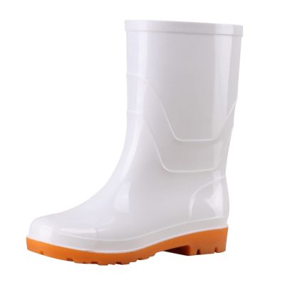 Womens Rain Boots Mid Calf Size 6 Men Garden Shoes Summer Shoes Outdoor Boots Knee High Rain Boots for Women Size 8 (White, 10.5)