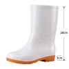 Womens Rain Boots Mid Calf Size 6 Men Garden Shoes Summer Shoes Outdoor Boots Knee High Rain Boots for Women Size 8 (White, 10.5) view 2